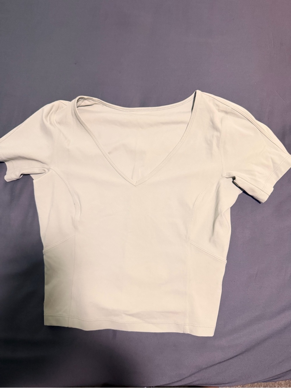 lululemon athletica Short Sleeve V-Neck Crop Top - sage green